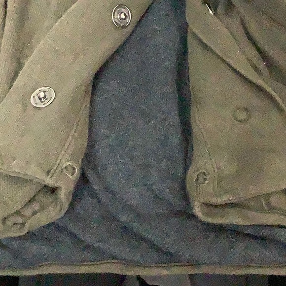 Laurie b. Anthropologie cotton / cashmere blend army green jacket.  Sz M - Picture 10 of 11